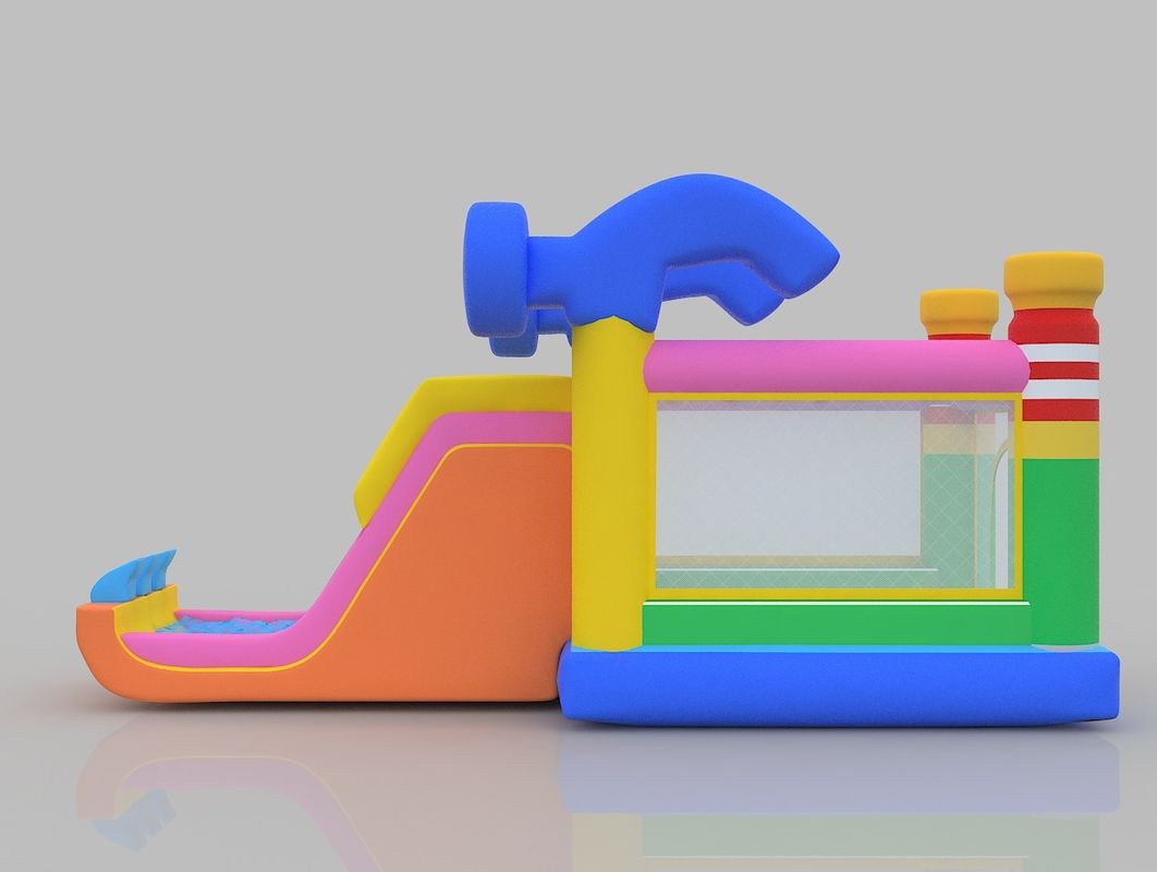 1.5m 부풀이 성 75kg 실내 부풀이 성 놀이터 슬라이드와 부풀이 집