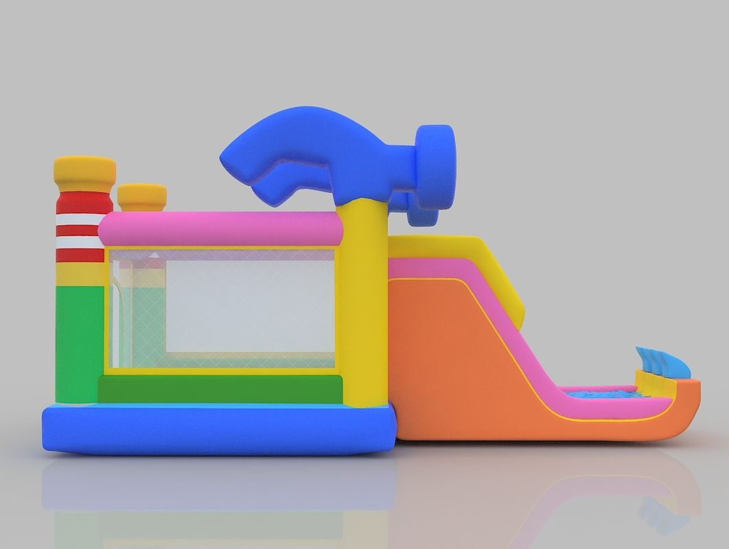1.5m 부풀이 성 75kg 실내 부풀이 성 놀이터 슬라이드와 부풀이 집