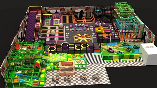 트램폴린 파크 제조업체 상업용 대형 키즈 점핑 스포츠 트램폴린 파크 세트 (농구 골대 포함)