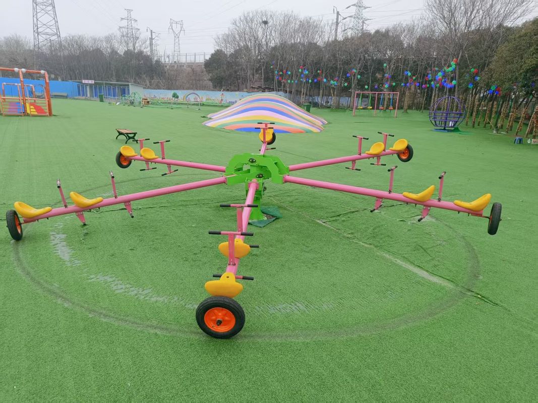 전력 없는 공원 어린이 다인용 기어 타기 야외 놀이공원 진열 파이프 기어 타기