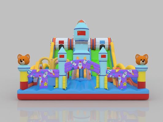 PVC 상업용 점프 캐슬 슬라이드 6m 7m 매력적인 점프 하우스 성인용 슬라이드